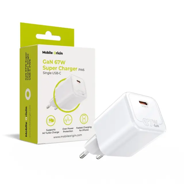Mobile Origin GaN 67W Super Charger Single USB-C PW6
