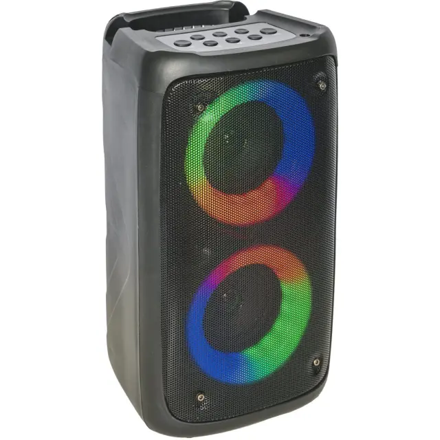 PARTY LIGHT SOUND LEO-250 ACTIVE SPEAKER BOX 2 x 3"/8cm 100W WITH ILLUMINATED WOOFERS (10-5640)
