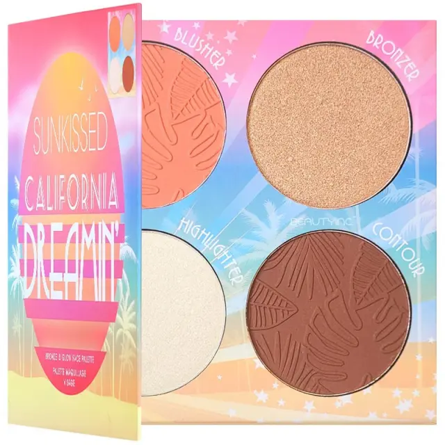 Sunkissed California Dreaming Bronze & Glow Face Palette 4-σε-1: Bronzer Powder & Blusher & Highlighter
