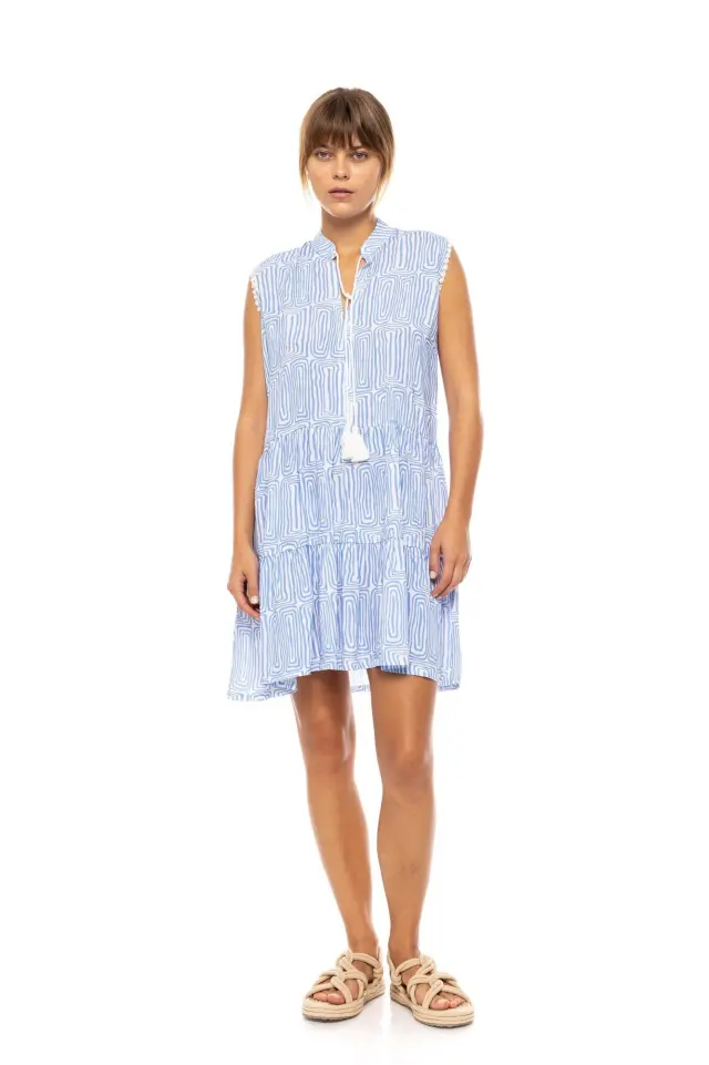 Beachwear B550 Ice Blue Geo Pink Label