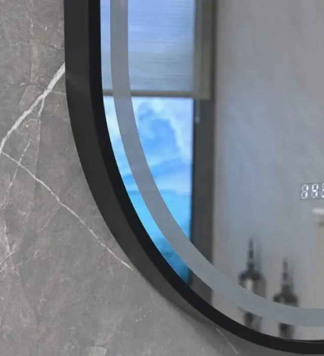 ΚΑΘΡΕΦΤΗΣ ΜΠΑΝΙΟΥ LED ΑΦΗΣ MIRRORLUX HELIOS S-4971B ΟΒΑΛ 900Χ600MM ΜΑΥΡΟΣ 3