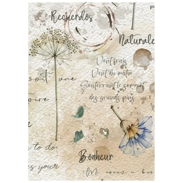 Σετ 8 ριζόχαρτα ντεκουπάζ Stamperia 10.5×14.8cm, Flowers and Poems 3
