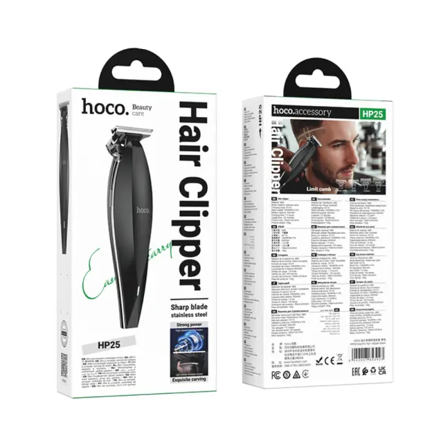 Επαναφορτιζόμενη Κουρευτική Μηχανή Hoco HP25 600mAh με 4 Κεφαλές και LED Ένδειξη Λειτουργίας 2
