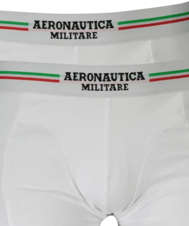 Aeronautica Militare - Ανδρικά Μποξεράκια 2Pack SCOBX002J508-7300 Λευκό - 2XL 3