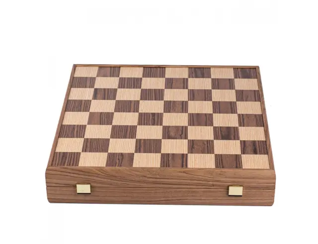 Σετ Χειροποίητο Σκάκι Wooden Chess Manopoulos από Ξύλο, με πιόνια Staunton, θήκη αποθήκευσης και διαστάσεις 43x43cm - Walnut SKW43B50K 3