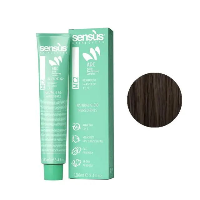 Sensus MC2 Permanent Hair Color 5.24 Light Chestnut Brown 100ml - (μόνιμη βαφή χωρίς αμμωνία καστανό ανοιχτό μαρόν)