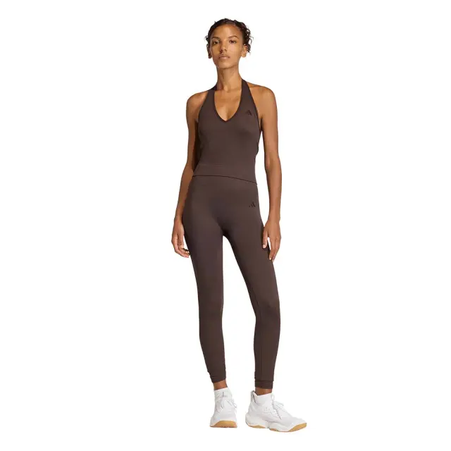 adidas Performance Women's Workout Essentials Knit 1/1 Leggings Καφέ KE5845 (adidas Performance) 3