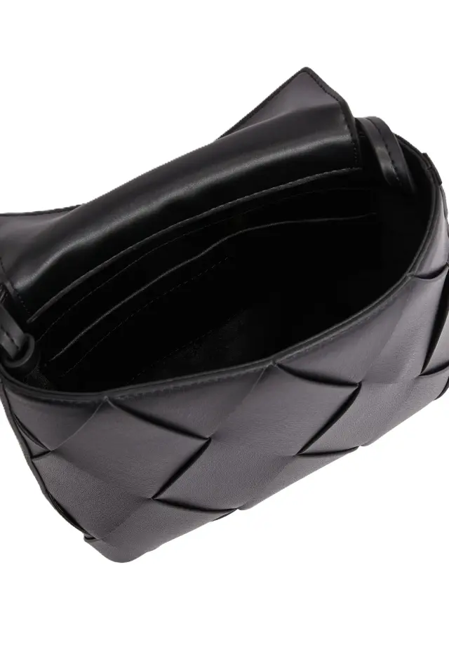 Calvin Klein Γυναικεία Τσάντα Woven Square Crossbody Μαύρη 3