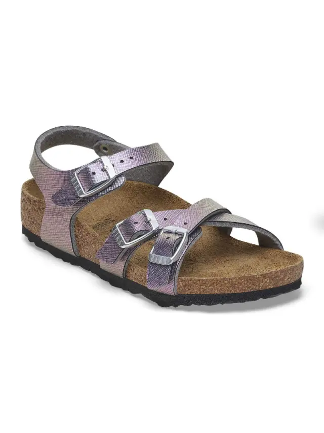 Birkenstock Πέδιλα Παιδικό δέρμα Ασημί BIR/KUMBA KIDS 1029425 IR/VIOL 2