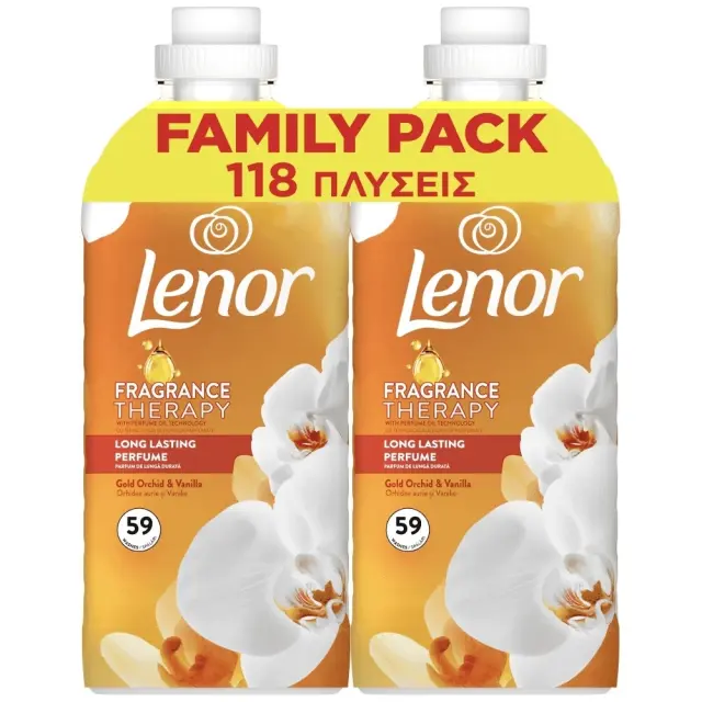 Lenor Mαλακτικό Joy Gold Orchid 2 x 59 Mεζούρες