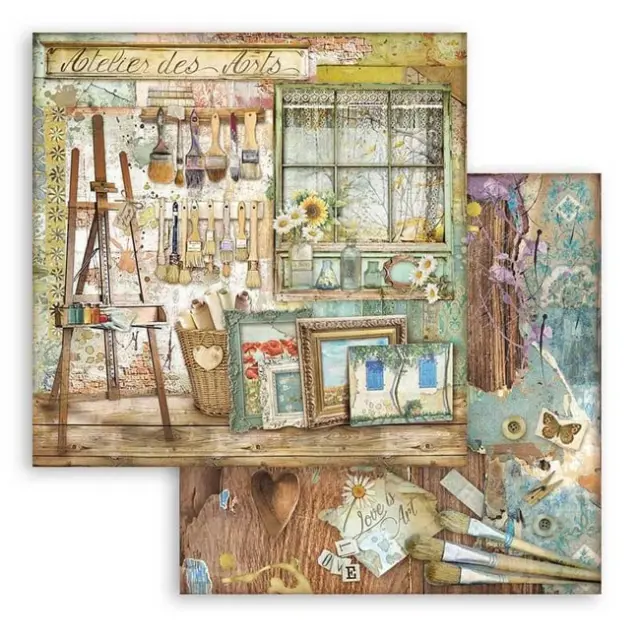 Χαρτί Scrapbooking Stamperia Διπλής Όψης - Atelier - 31x30cm