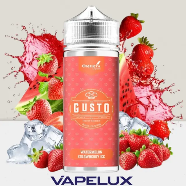 Gusto by Omerta Flavor Shots Watermelon Strawberry Ice 20ml to 120ml