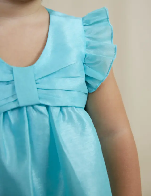 Baby 6 μηνών έως 4 ετών Φόρεμα Shantung Τυρκουάζ - 12M 2