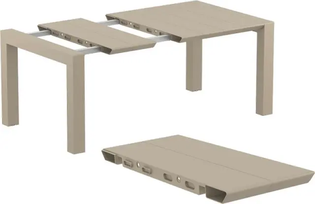 Τραπέζι VEGAS Dove Grey PP 100x100/140x75cm 3