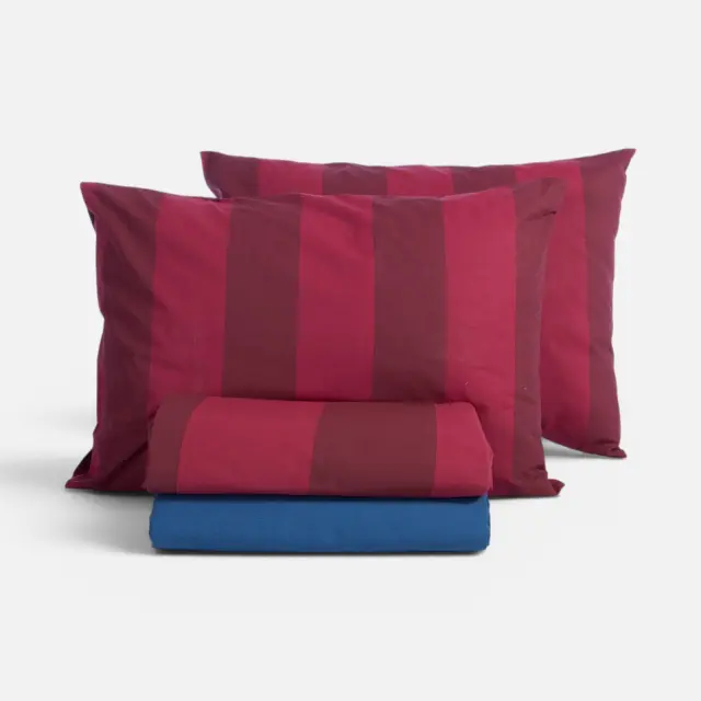 ΣΕΤ ΣΕΝΤΟΝΙΑ ΥΠΕΡΔΙΠΛΑ CASUAL VERTIA ΜΕ ΛΑΣΤΙΧΟ NEF-NEF HOMEWARE, 100% ΒΑΜΒΑΚΙ - BORDO (039619) 2