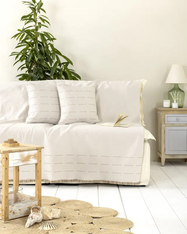 Διακοσμητική Μαξιλαροθήκη 45x45 Nima Nora Beige 80% Βαμβάκι-20% Πολυέστερ 2