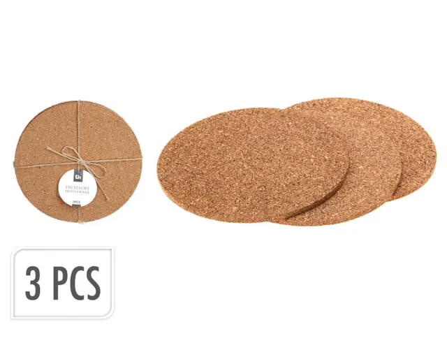 Σουπλά Μαγειρικών Σκευών Excellent Houseware - Φελλός - 19.5x19.5x0.6cm - 3 τεμάχια 836314060 2