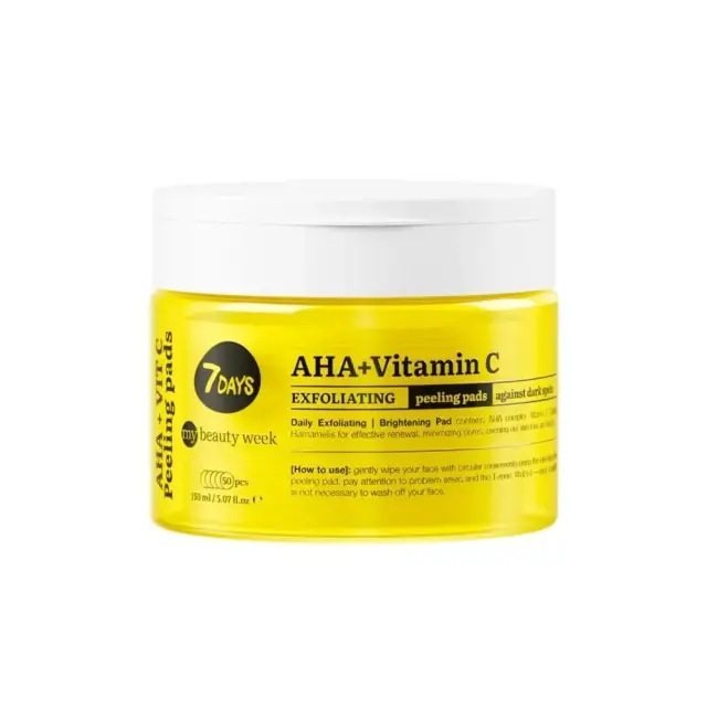 7days My Beauty Week Exfoliating Peeling Pads Aha & Vitamin C Απολεπιστικά Δισκία 2 Όψεων με Οξέα & Βιταμίνη C, 50τεμ, 150ml