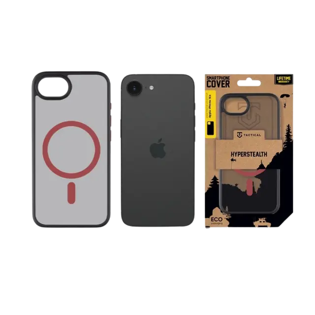 Tactical MagForce Hyperstealth 2.0 Cover for Apple iPhone 16e/17e Black/Red 3