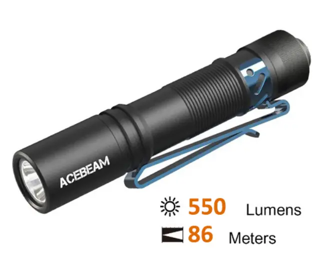 Φακός ACEBEAM POKELIT 550lm Πορτοκαλί + Μπαταρία