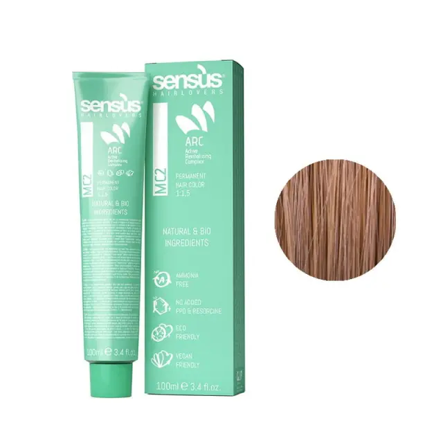 Sensus MC2 Permanent Hair Color 6.34 Copper Golden Dark Blonde 100ml - (μόνιμη βαφή χωρίς αμμωνία χάλκινο ντορέ ξανθό σκούρο)