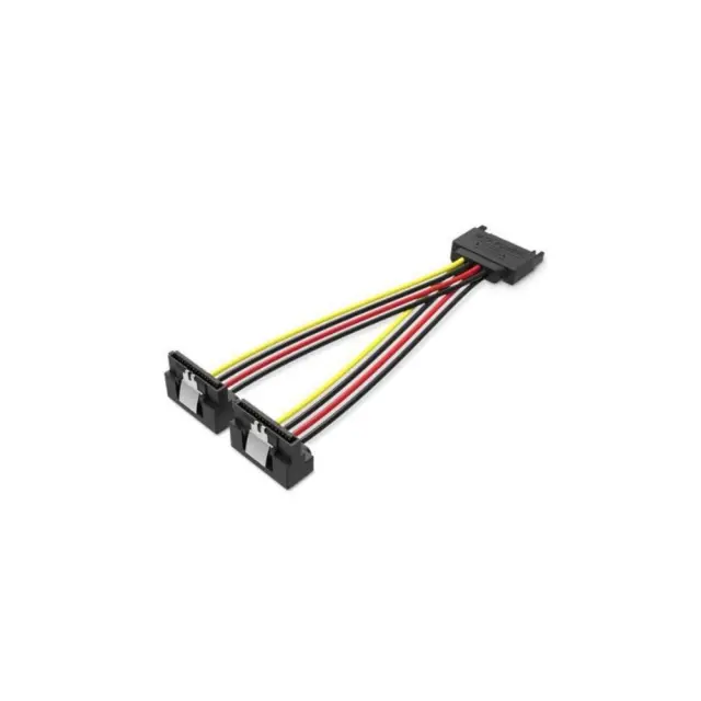 VENTION SATA 15-Pin Male to 2*15-Pin 90° Female Power Splitter 0.15M Black (KDBBB) (VENKDBBB)