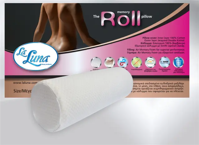 Μαξιλάρι Ανατομικό Πολλαπλών Χρήσεων La Luna The Roll Pillow 45X15