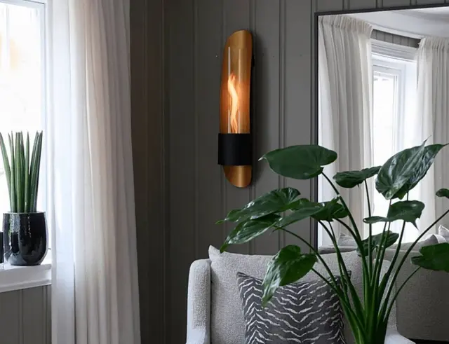 Επιτοίχια Εστία Φωτιάς Cycloflame Wall Tenderflame με διάρκεια καύσης 3 - 4 ώρες, χωρητικότητα δεξαμενής 800ml και διαστάσεις 16.6x81x17.5cm - Gold TF-600935
