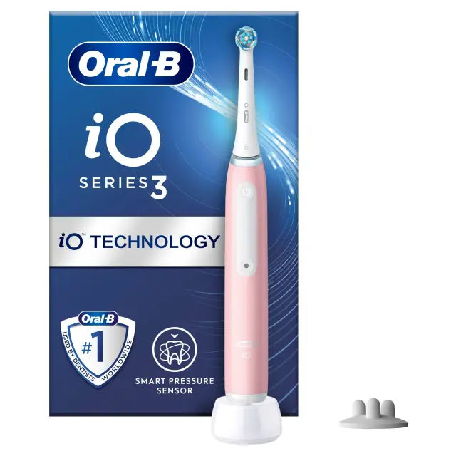 Oral-B - iO3S Blush Pink Electric Toothbrush - Health and Personal Care