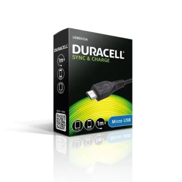 Καλώδιο Σύνδεσης USB 2.0 Duracell USB A σε Micro USB 10W 1m Μαύρο N24620