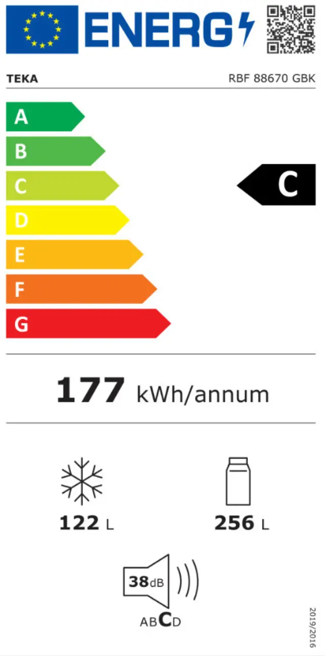 Teka Ψυγειοκαταψύκτης 378lt Total NoFrost Υ201xΠ59.5xΒ70εκ. Inox Rbf 88670 ss 2