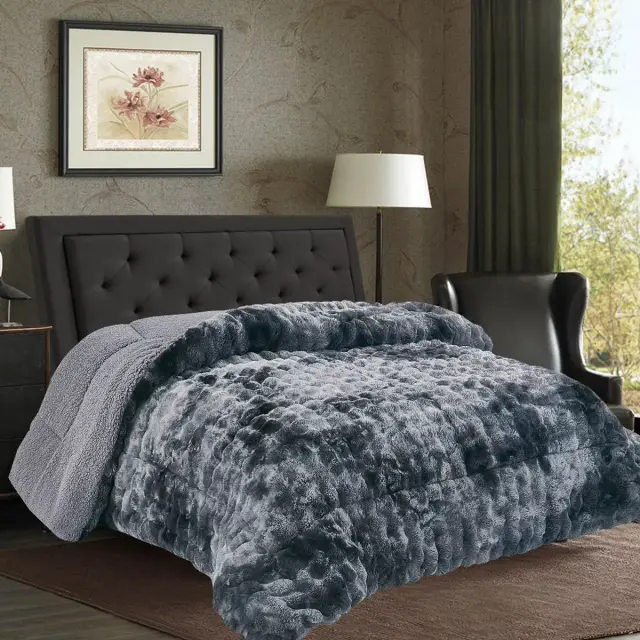 Κουβερτοπάπλωμα burble (220cm x 240cm) γκρί -