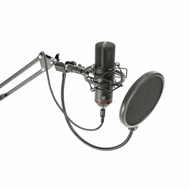 BST STM300-PLUS PROFESSIONAL ELECTRET MICROPHONE WITH SHOCK MOUNT (10-4526)