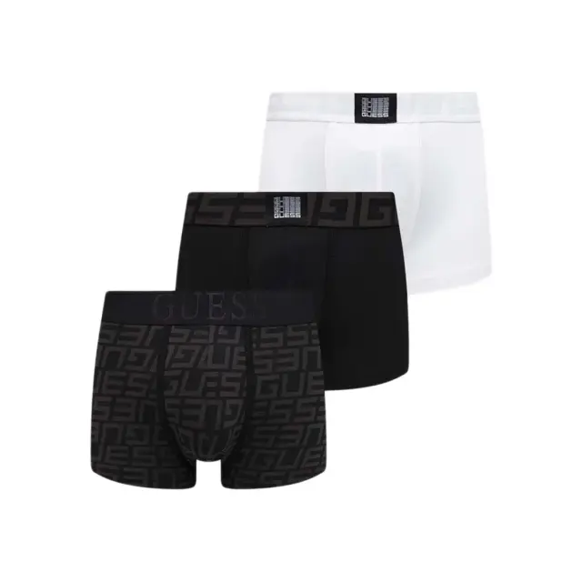 Guess Ανδρικό Boxer Idol Trunk - Τριπλό Πακέτο, Χρώμα G Quadrate Black - S