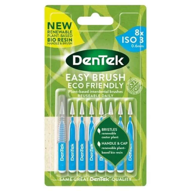 Dentek Easy Brush Interdental Brushes Size/ISO 3 Μεσοδόντια Βουρτσάκια με Λαβή 0,6mm 8τμχ