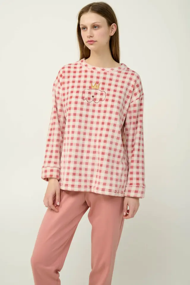Γυναικεία Χειμερινή Πυτζάμα Fleece Vamp 23320 PINK TAN 3