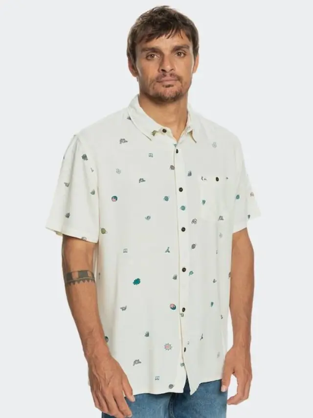 QUIKSILVER MINIMARK SS ΠΟΥΚΑΜΙΣΟ ΑΝΔΡΙΚΟ - WDW6 WHITE