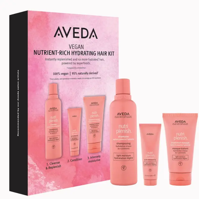 Aveda Nutrient-Rich Hydtating Hair Kit (Light Shampoo-Light Conditioner-Treatmeant 250-50-150ml)