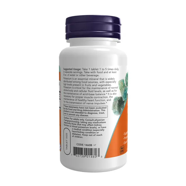 Potassium gluconate 99 mg 100tab - NOW Foods 3