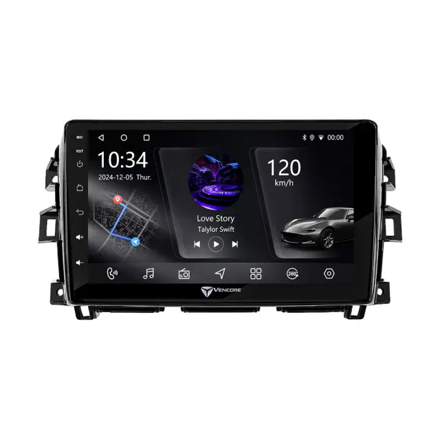 VenCore Οθόνη Multimedia Android 15 10.1" PX5S Octa-Core 2GB/32GB IPS με Πρόσοψη, CarPlay, Android Auto και Υποστήριξη Κάμερας 360° για Nissan Navara 2016-2022 – Μαύρη (3236-10006-0265B) 2