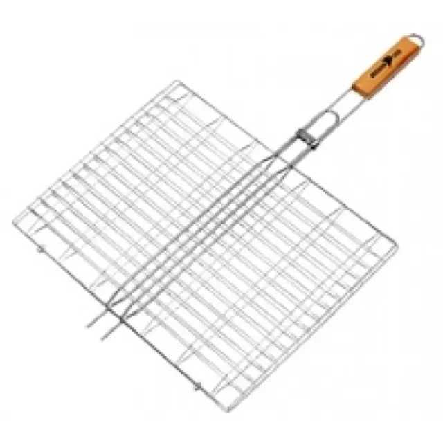 Σχάρα Bbq Με Ξύλινη Λαβή 46X35