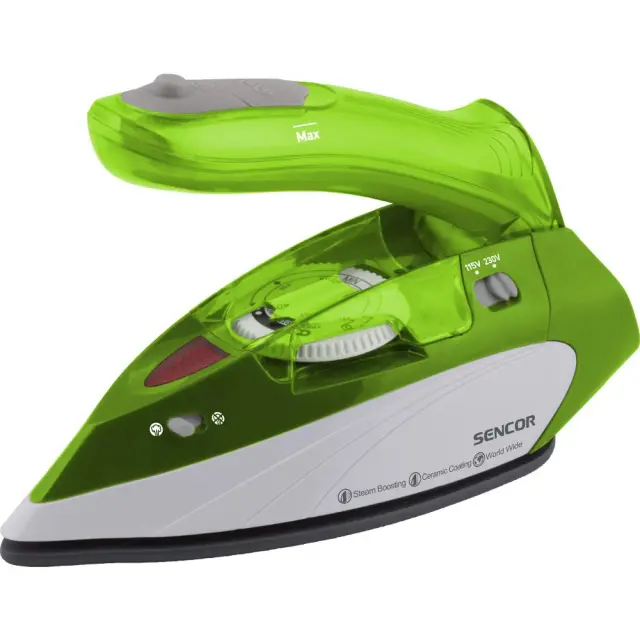 Σίδερο Ατμού Ταξιδίου Sencor SSI 1050GR 1100W 75ml με Αναδιπλούμενο Χερούλι Κεραμική Πλάκα και Πίεση Ατμού 70g/min Πράσινο