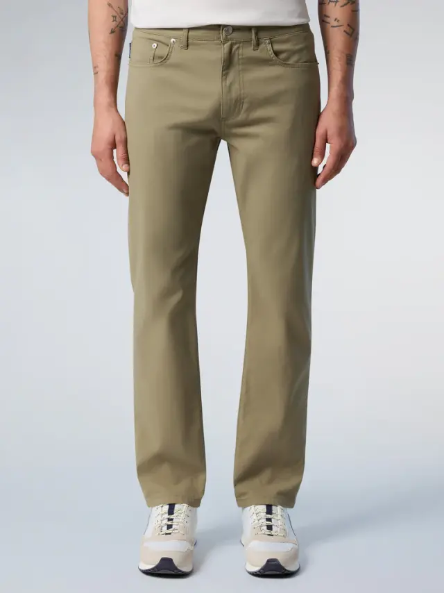 North Sails - Ανδρικό Παντελόνι Stretch dobby 5-pocket pants 673121-000-0421 Λαδί