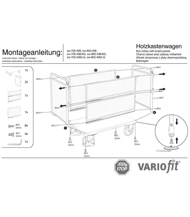 Variofit sw-700.406 Τρόλεϊ Μεταφοράς για Φορτίο Βάρους ως 500kg 2