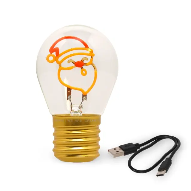 Legami Lightbulb - Shaped Table Lamp - Bulb Fiction - Santa Claus