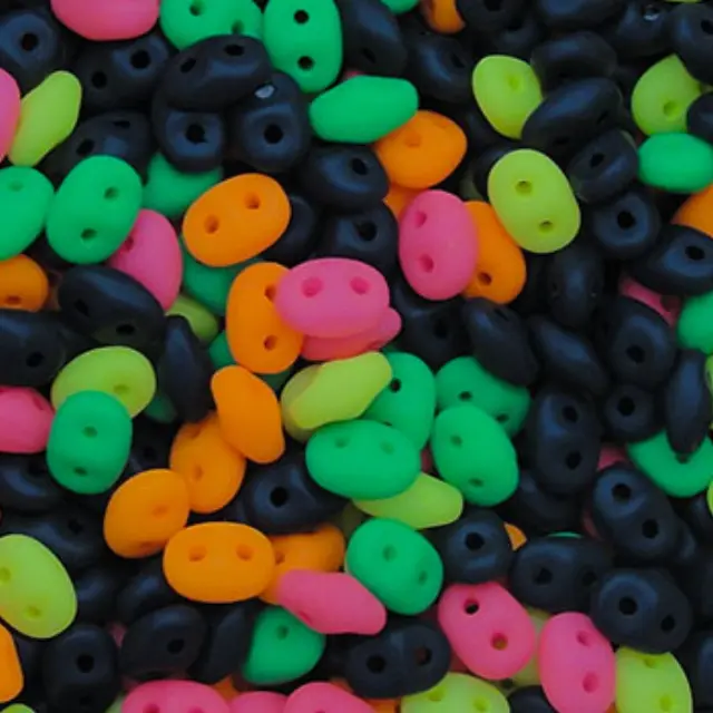 Χάντρα Superduo - Mix Day Glow Brights - 2.5x5mm ~10gr