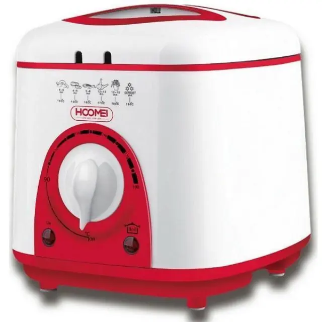 Φριτέζα Πολυμάγειρας με Κάδο 1lt 850-950W Hoomei HM-5332 Κόκκινη