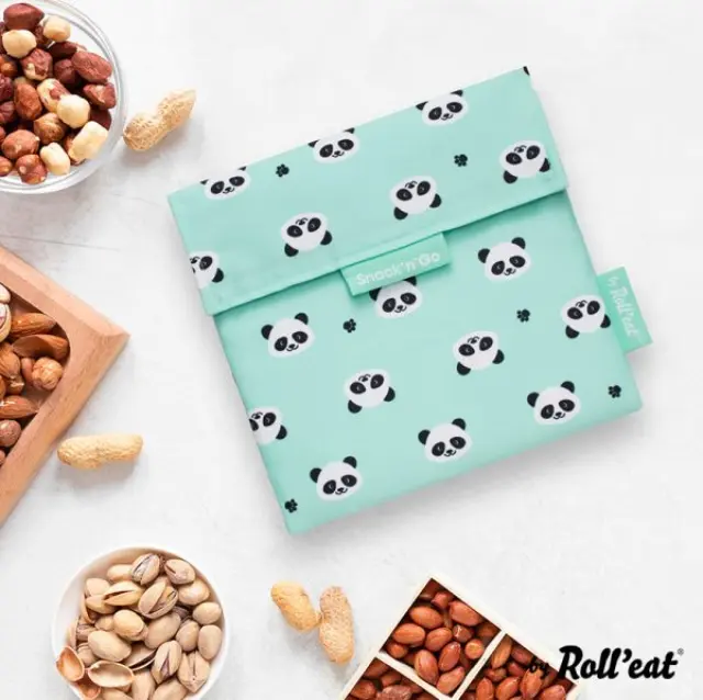 Ecolife Θήκη Φαγητού 18*18*1cm Roll' Eat Snack Bag Animals Panda SG-ANG 3