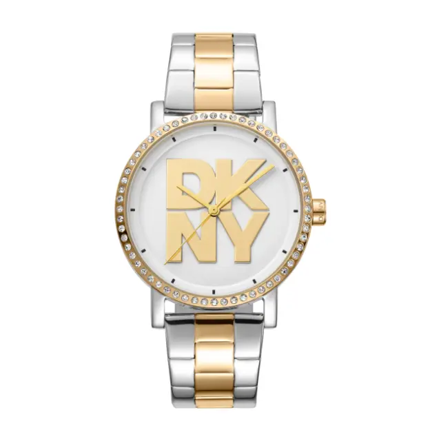DKNY Soho Logo, Women's Watch, Two Tone Stainless Steel Bracelet DK1L035M0075