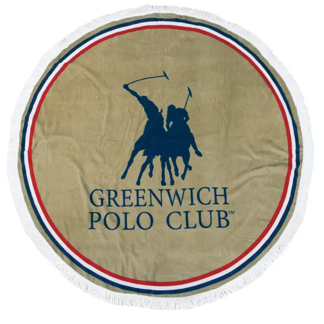 2825 Πετσετα Greenwich Polo Club Στρογγυλη Φ160 Θαλασσης Μπεζ-κοκκινο-μπλε 2